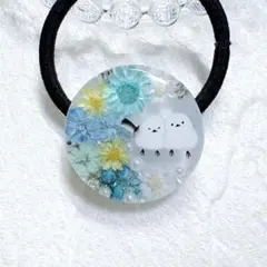 ②-⑱レジンヘアゴム。シマエナガ。スターフラワー。八重咲きコデマリ。