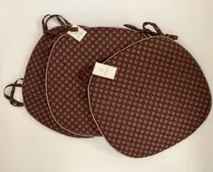 未使用タグ付きとタグ無　レゾリヴァード　チェアクッション3枚　日本製　ブラウン