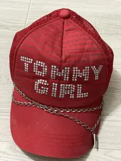 TOMMY GIRL ストーン付きレッドキャップ