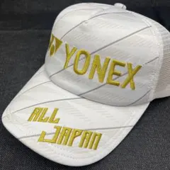 yonex all japanキャップ 白金 - メルカリ