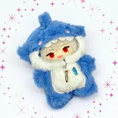 ✲10cm ぬい服 ふわもこのサメ 青 ぬいぐるみ服 着せ替え にじぱぺっと