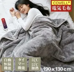 美品✨電気毛布 掛け敷き 190×130大判 洗える ひざ掛け 電気ブランケット