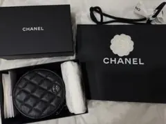 CHANEL シャネル キャビアスキン ラウンドバッグ シルバー金具