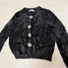 【美品】 ZARA ザラ ビジュー付き カーディガン ふわふわ Ｓサイズ