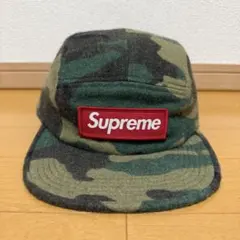 未使用 Supreme Camo Wool Camp Cap グリーン 17aw