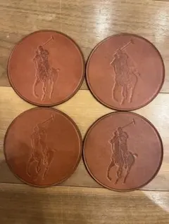 希少　ラルフローレン　レザーコースター 4枚セット