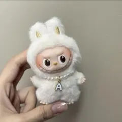 ミニ ラブブ LABUBU イニシャル パール ネックレス 【Ａ】