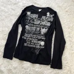 00s y2k 英字 グラフィック ロンT L 平成ギャル パンク v系vkei