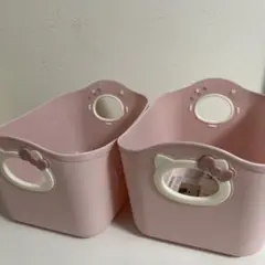 Hello Kitty ピンク ミニバスケット 2個セットSanrio 日本製