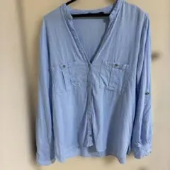 ZARA 長袖シャツ ライトブルー M〜Lサイズ