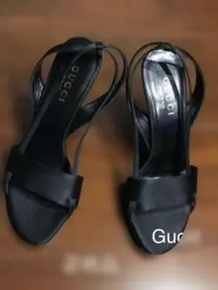 GUCCI サテン ストラップ サンダル ブラック 新品のサムネイル