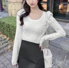 Rady ニット トップス 長袖 ホワイト