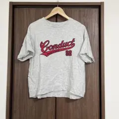 レピピアルマリオ　サテンワッペンTシャツ 92番 グレー　キッズMサイズ
