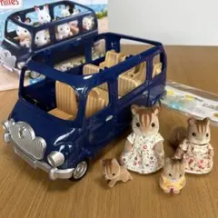 シルバニアファミリー　みんなでドライブ　ファミリーワゴン　キャラクター　4体