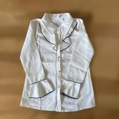 フリル付きホワイト長袖シャツ130サイズ