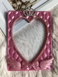 【無敵ピンク】硬質ケース トレカケース デコ B7 キルティング ハート