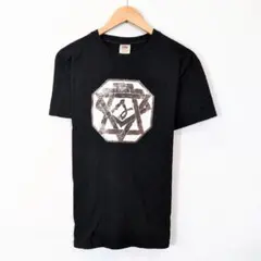 FRUIT OF THE LOOM Tシャツ 古着 90s 幾何学 黒 M