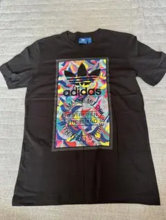 adidas ブラック Tシャツ J/M カラフルプリント