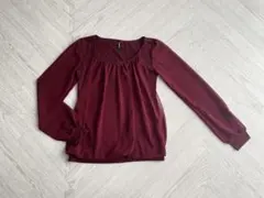 【最終価格】バーガンディ　ワインレッド　長袖トップス