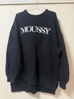 MOUSSY マウジー ロゴニット 長袖 ブラック ボリュームスリーブ