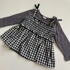 Bellwink ギンガムチェックフリルトップス