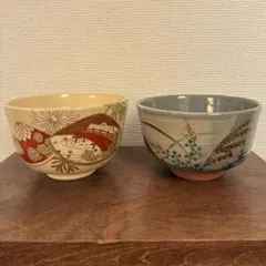京焼　抹茶茶碗　茶道具　２個セット