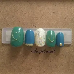 ネイルチップ ワイヤーネイル 秋ネイル ジェル オーダーネイル