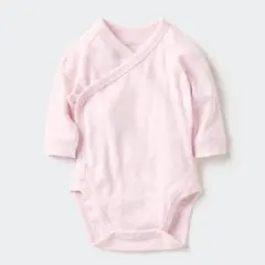 長袖前開き　ボディスーツ 60cm ピンク