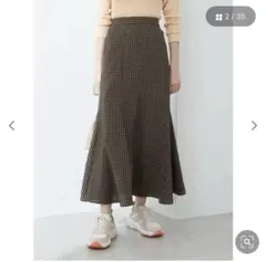 【earth music&ecology 】ギンガムチェックマーメイドスカート