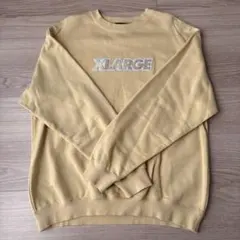 XLARGEロゴ刺繍 スウェット トレーナー イエロー Lサイズ