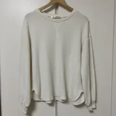 RAYCASSINワッフル長袖トップス アイボリー