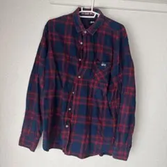 Stussy ネルシャツ Lサイズ ネイビー/レッド
