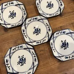 Sango 三郷陶器 EUROPEAN ブルーチューリップ 手描き 皿 5枚