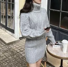 ROYAL PARTY オフタートルケーブルニットセットアップ 試着のみ