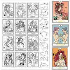 星座 クリアスタンプ 12 女神 シリコンスタンプ 牡羊座 レオ ラバースタンプ