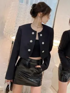 シンプル夏秋ジャケット✨ワンポイントデザインお出かけに最適