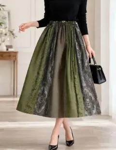 ❁着物リメイク❁　大島紬　ロングスカート　フリーサイズ　一点物　正絹 大人可愛いセレブ大島紬着物スカート大島紬着物リメイクロングスカート