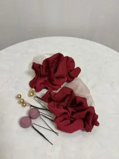 七五三　髪飾り　ヘッドドレス　着物アレンジ　着物リメイク