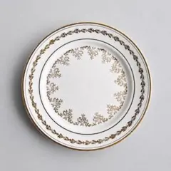 British-made antique Royal Albert beautiful gold-decorated white porcelain plate, rare and a work of art.