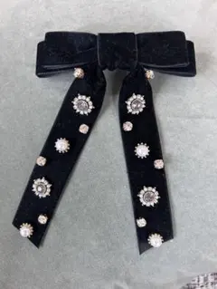 UNITED ARROWS ビジューリボン　バレッタ