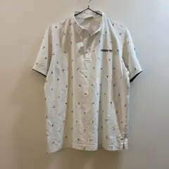 K1491 adidas 刺繍模様 半袖ポロシャツ ホワイト メンズ L