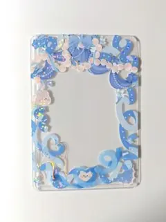 硬質ケースデコ シールデコ 青 水色