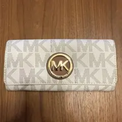 【新品未使用】MICHAEL KORS レディース長財布 ベージュ MKロゴ