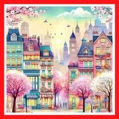 クロスステッチキット 11CT 刺繍キット 刺繍道具 刺繍春の街並み 風景 家