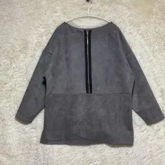 美品 INED イネド グレー L フェイクスエード トップス 日本ブランド 風