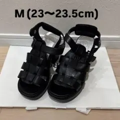 YOSUKE/厚底ベルティッドサンダル ブラック Mサイズ(23〜23.5cm)