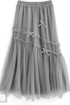 廃盤 ページ無しGRLリボンチュールフレアスカート
