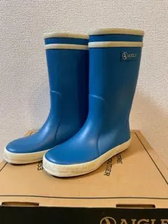 AIGLE LOLLYPOP 青色 レインブーツ 28(17㎝〜18㎝)のサムネイル