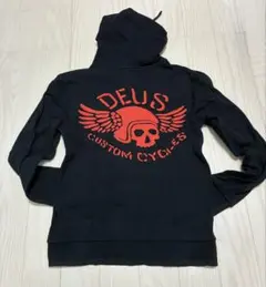 DEUS デウス　スカルデザイン ブラックパーカーのサムネイル