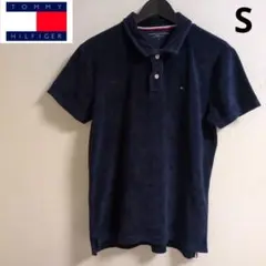 TOMMY HILFIGER ネイビー ポロシャツ パイル S